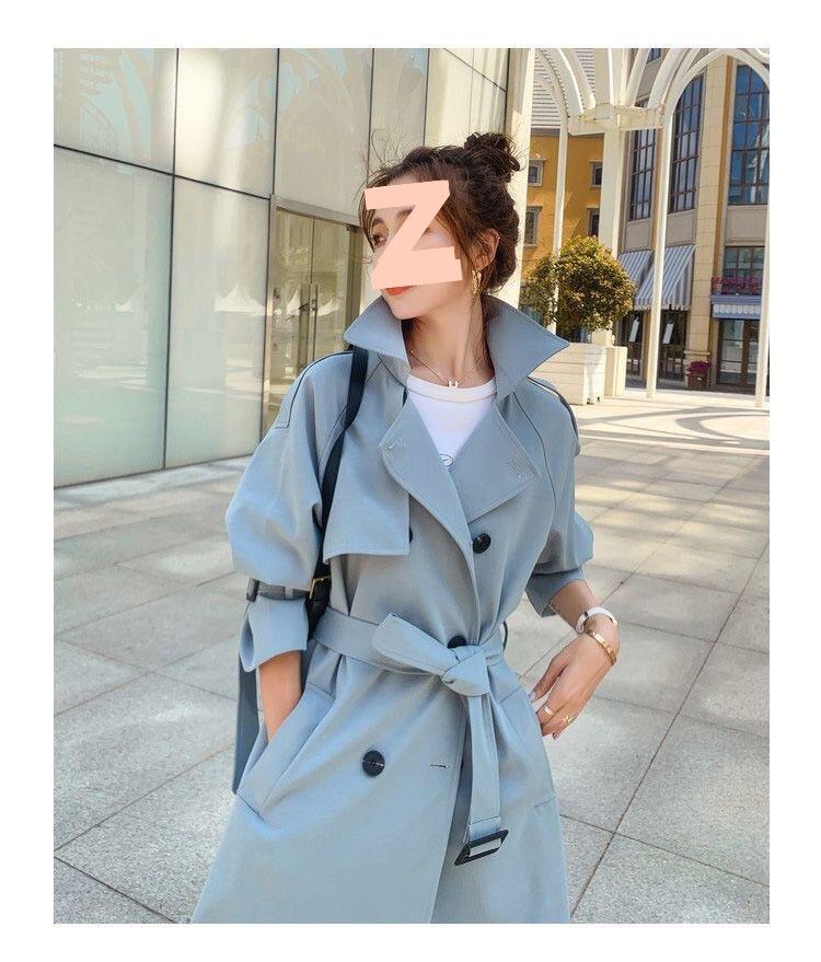 Women's Mid-Length Korean-Style Loose Trench Coat - British Design, Spring & Autumn 2025 Trend