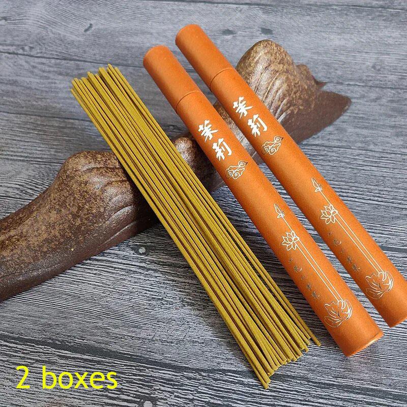 2Box Natural Sandalwood Incense Sticks 40pcs/box Sleeping Aiding Tranquilize Mind Refreshing Scents for Home Office Bedroom 7