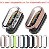PC Case+Glass for Xiaomi Mi Band 10 Anti-scratch Protective Cover All-around Screen Protector Bumper for Mi Band 9 Ceramic 8 Cover Shell
