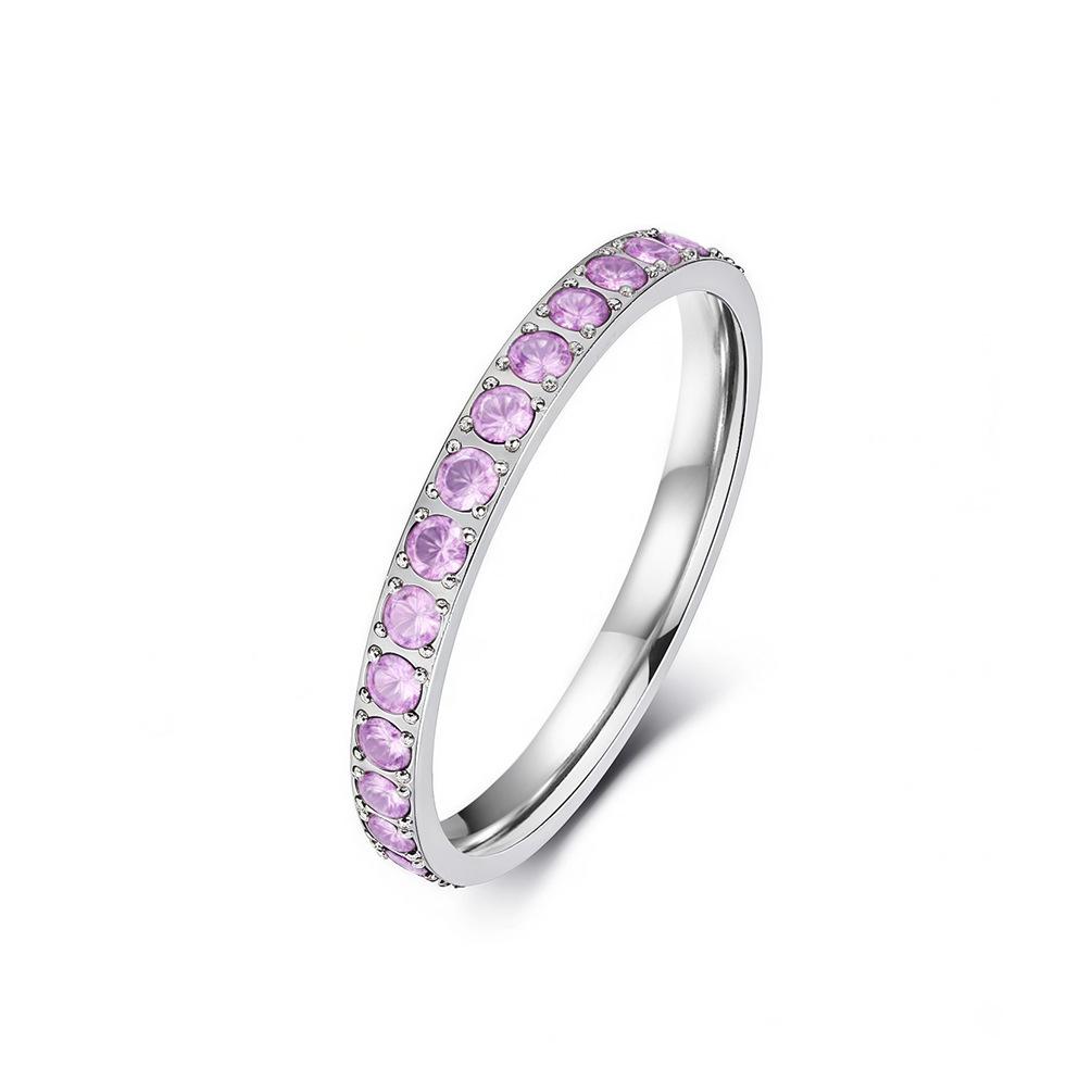European Starry Sky Diamond Titanium Steel Women's Stackable Midi Ring - Fashionable, High-End Hand Jewelry