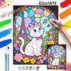 Oil Painting Hand Painting Art Kit Paris Cat Coloring Painting Handmade Diy Home Decoration Gift