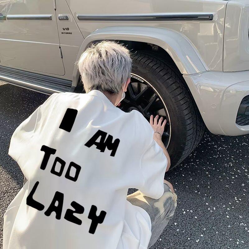 Футболка Endweep Minimalist Letter Boys с коротким рукавом новый летний стиль свободная повседневная футболка с трафаретной печатью короткий рукав национальный тренд американский стиль M белый 1579₽