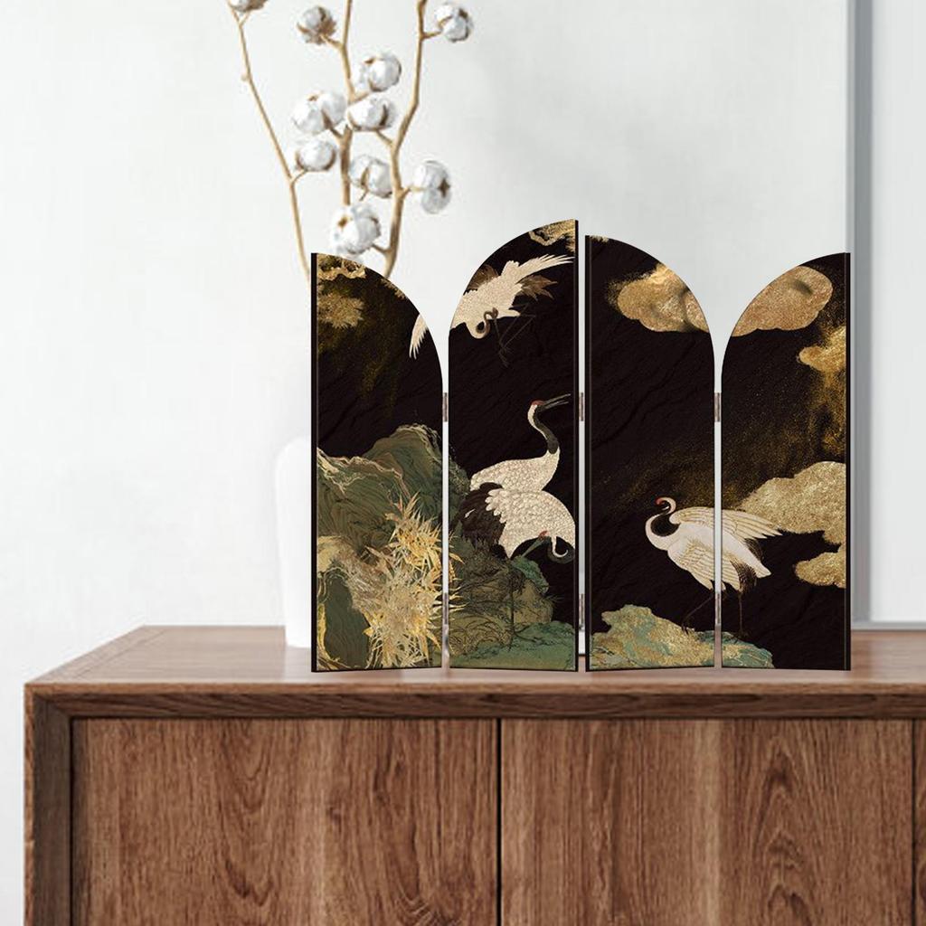 Chinese Design Screen Decoration Housewarming Gifts 4 Panel Divider for Shelf Fireplace Countertop Entrance Cabinet Bedroom