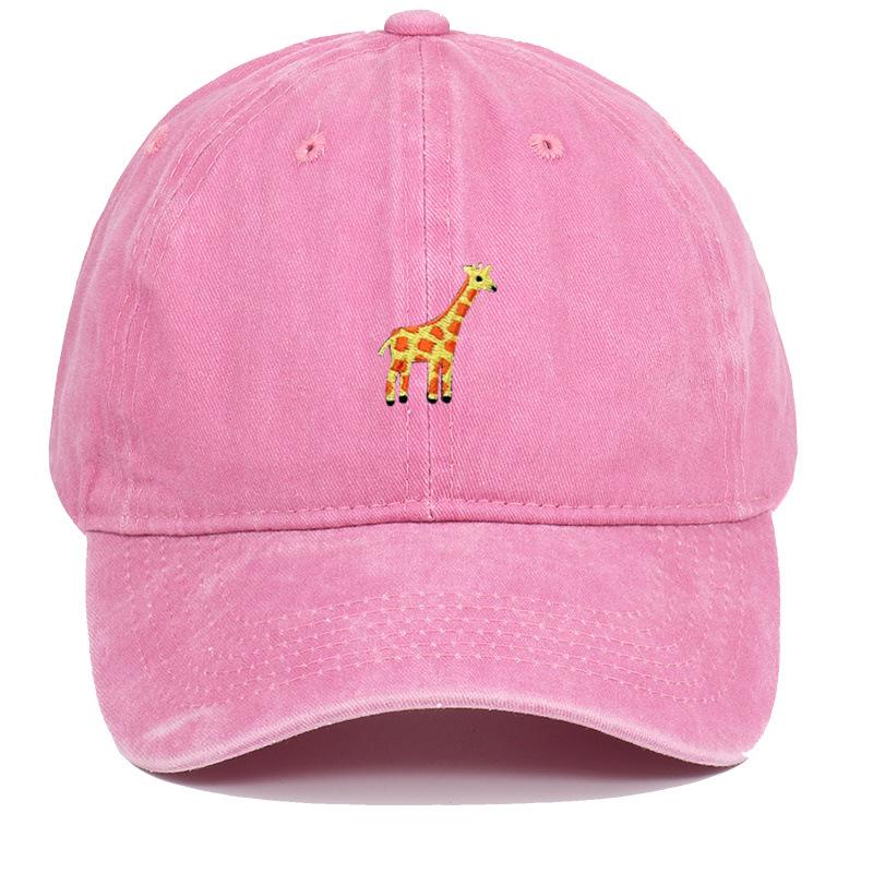 Cappellino da Baseball Ricamato con Giraffa Cartone Animato - Unisex Regolabile Estivo Hip Hop