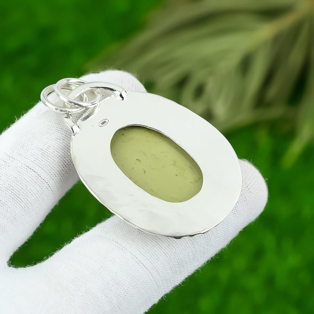 Birthday Gift For Her Natural Polychrome Jasper Gemstone Pendant 925 Silver