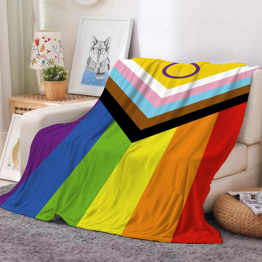 LGBT Rainbow Flag Blanket Soft and Skin Friendly For Couch Bed Napping Bedspread All Seasons Comforter