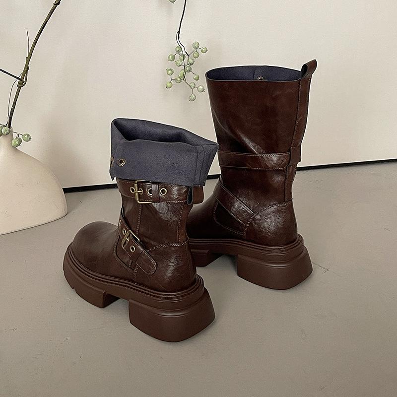 Retro British Style Rivet Martin Boots Women's 2025 New Autumn and Winter Popular Thin Suede Short Boots Women's Boots