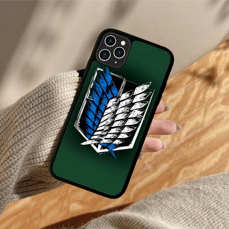 

Чехол для телефона Anime attack on Titan, силиконовый чехол из ПК+ТПУ для iPhone 11 12 13 Pro Max 8 7 6 Plus X SE XR, твердые чехлы iphone 13