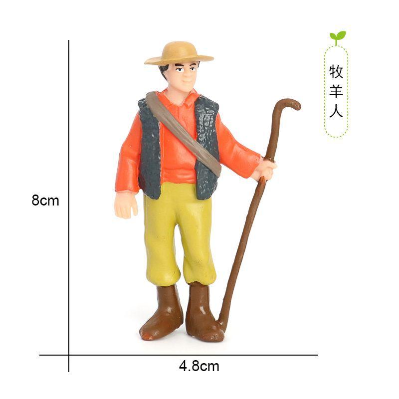 Realistic Farming Figurine Set Farmer Models Farm Wife Shepherd Worker Miniature Sand Table Dolls Home Decorations