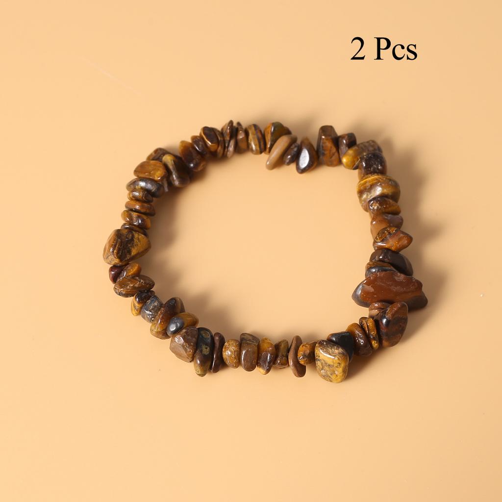 2Pcs, Healing Crystals Bracelet Jewelry, Chakra Natural Stone Gravel for Energy, Protection, Luck, Gift for Yoga Meditation, 18cm