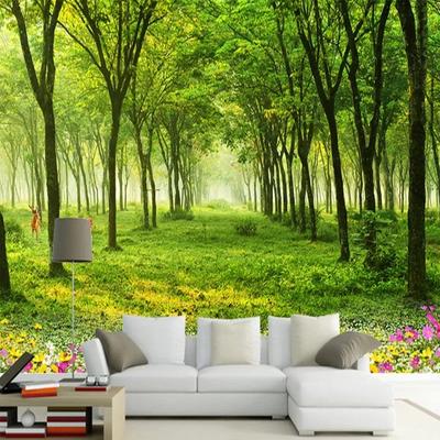 Papel Pintado Mural 3d Escenario Natural Árbol del Bosque Foto Mural Sala de Estar Fondo Sofá TV Decoración del Hogar