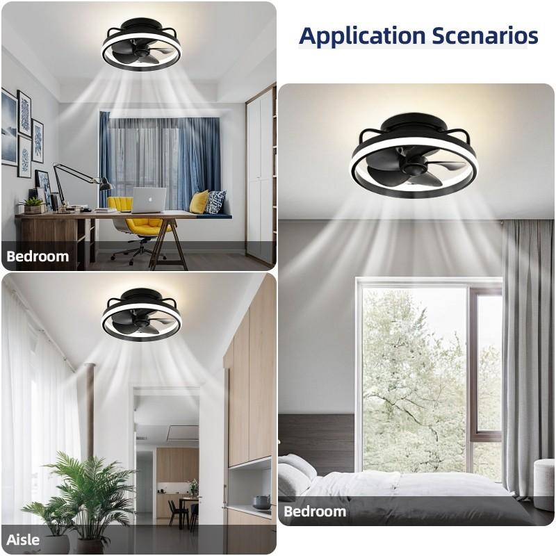 13.5inchs Minimalist Ceiling Fan With Light Household Small Electric Ceiling Fan Light Toilet/Kitchen DC Motor Fan Lamp