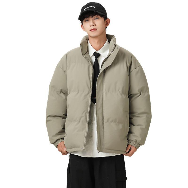 New Windproof and Cold Tide Brand Simple Stand-up Collar Cotton-padded Clothes Casual Thickened Warm Bread Clothes Jacket Cotton-padded Clothes