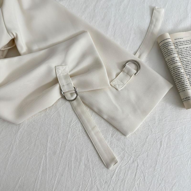 Autumn New Women's Mid-length White Tight Waist Casual Coat