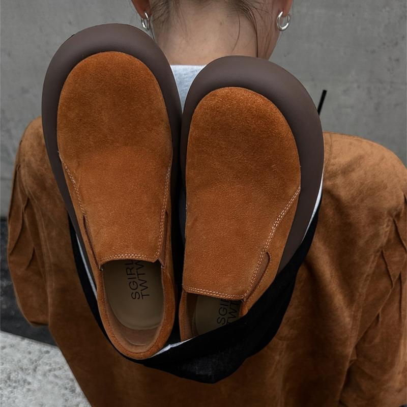 Fashion AIYUQI Women Loafers Genuine Leather 2025 New Platform Elastic Slip-on Shoes Female Large-size Retro Sneakers For Women