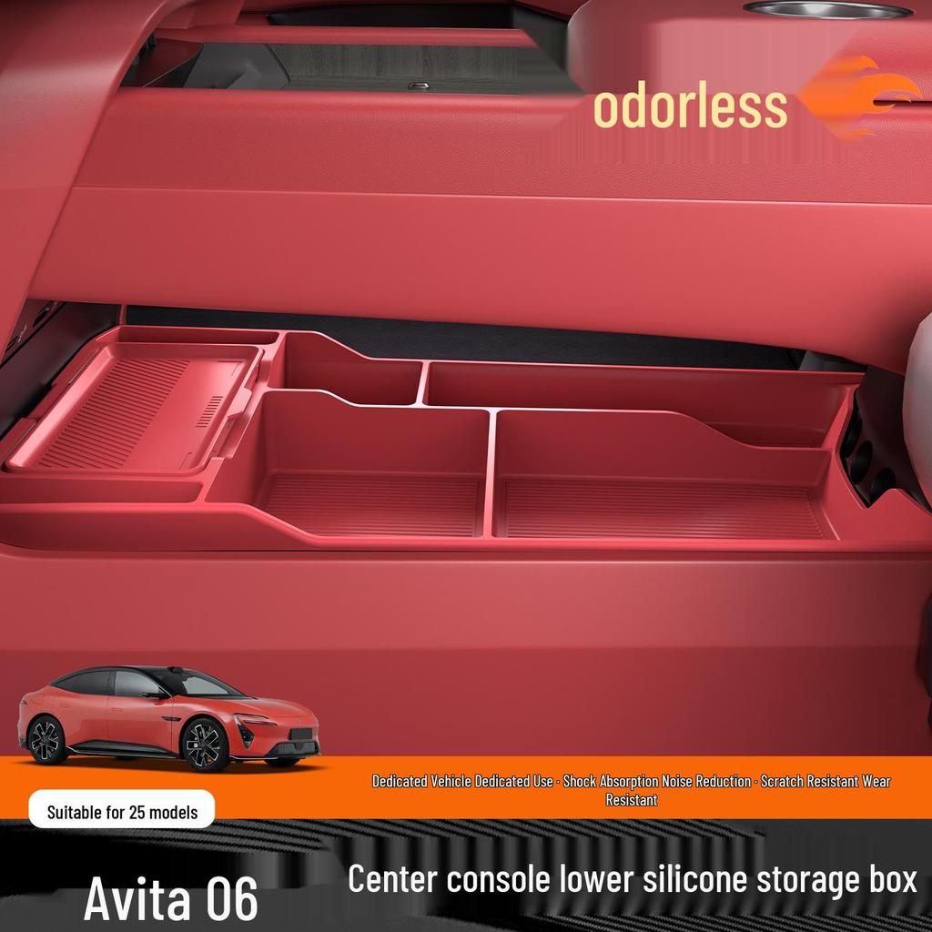 25 Avatr 06 Center Console Lower Storage Box - Silicone Organizer for Car Interior