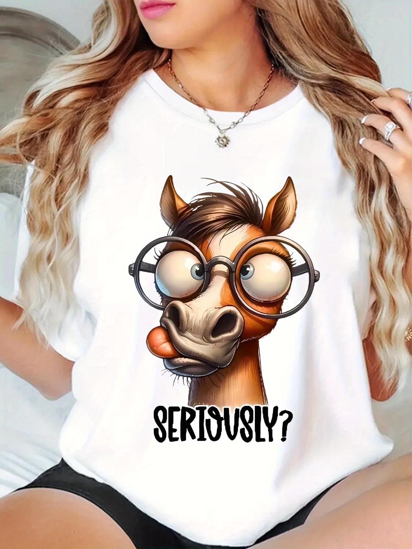 Funny Horse Graphic T-shirt XL