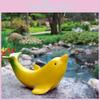 Unique Banana Dolphin Resin Art Piece Charming Garden And Home Decor For Stylish Living Spaces