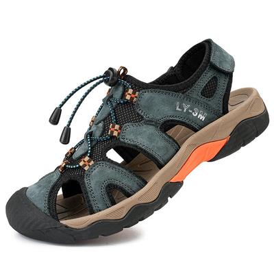 Large Size Summer Outdoor Men Beach Sandals Roman Style Genuine Leather Men Sandals