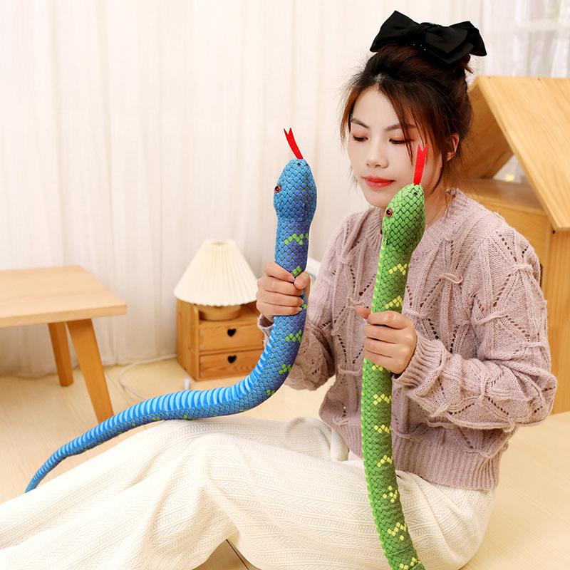 Simulated Small Snake, Green Snake Doll, Plush Toy, Big Snake Doll, Boy's Tricky Rag Doll, Birthday Gift.