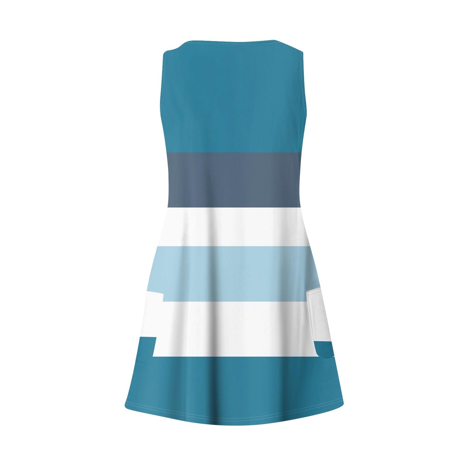 Женское повседневное летнее богемное пляжное платье с принтом и карманами — фото 4