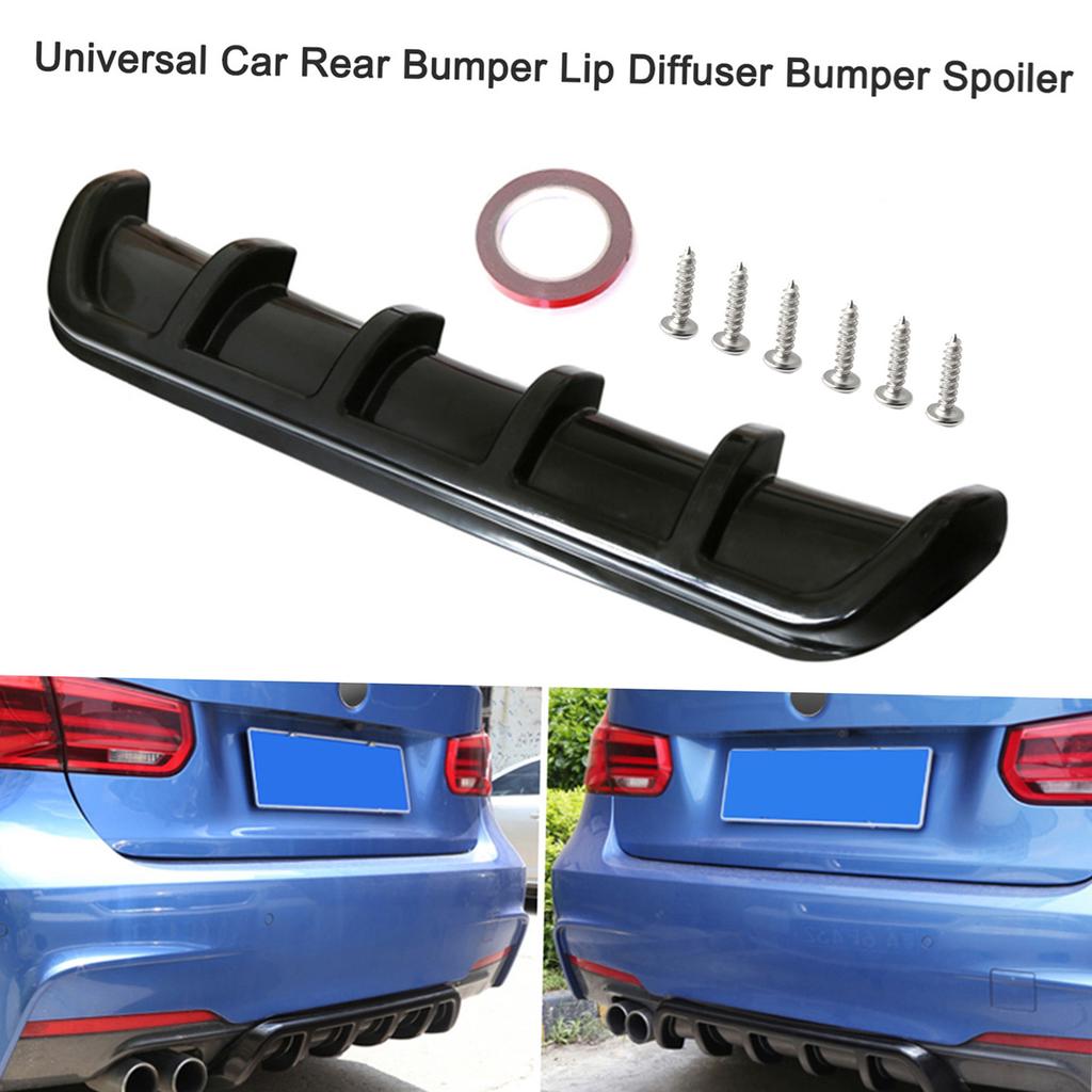 Universal Car Rear Bumper Lip Diffuser 6 Fin Shark Fin Style Car Back Bumper Spoiler Lip Splitter