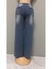 High Waist Light Blue Women's Wide Leg Drawstring Denim Jeans