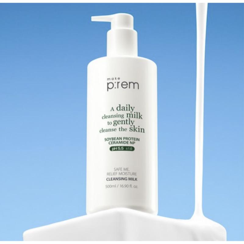 Makeprem Safe Me Relief Moisture Cleansing Milk Special Set 500ml (+Foam Cleanser 40ml × 2) 1 Set