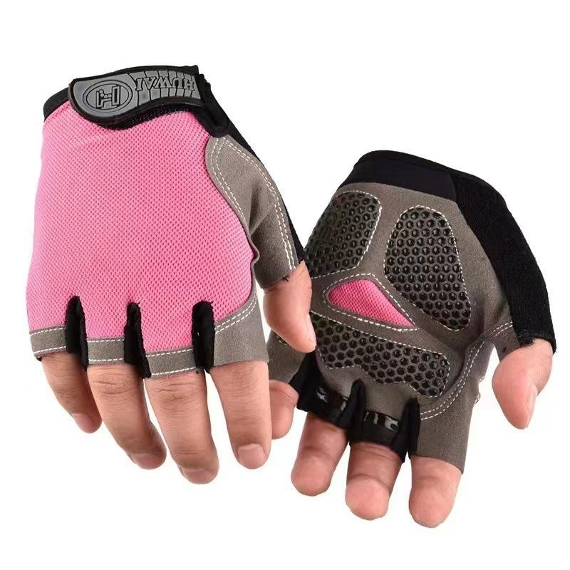 Cycling Gloves Half Finger Men and Women Summer Non-slip Wear-resistant Sunscreen Road Bike Motorcycle Palm Pad Thickened Silicone Shock Absorption