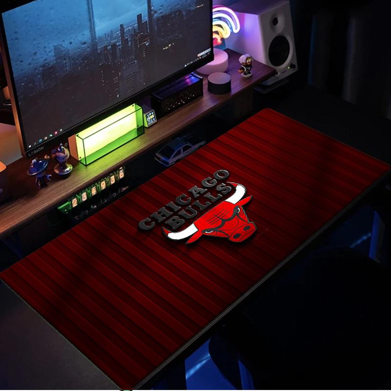 Tappetino per Mouse Logo Chicago Bulls, Base in Gomma, Tappetino per Mouse per Giocatori e Uso Ufficio, Scrivania da Gioco, Tappetino Facile da Pulire Regali di Natale per Fan