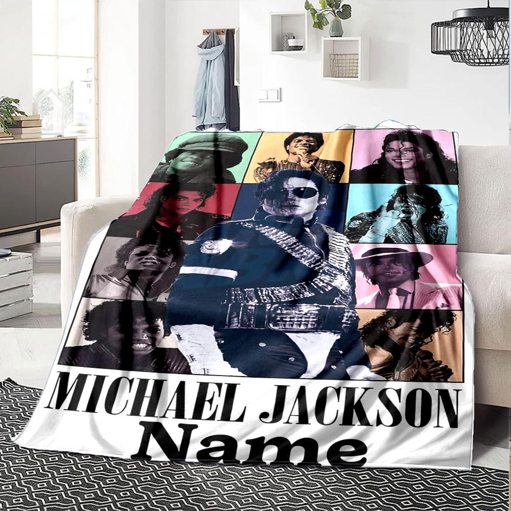 Coperta di flanella personalizzata con il nome "Michael Jackson's Legacy" per comfort super morbido e carino, per viaggi, letto, divano