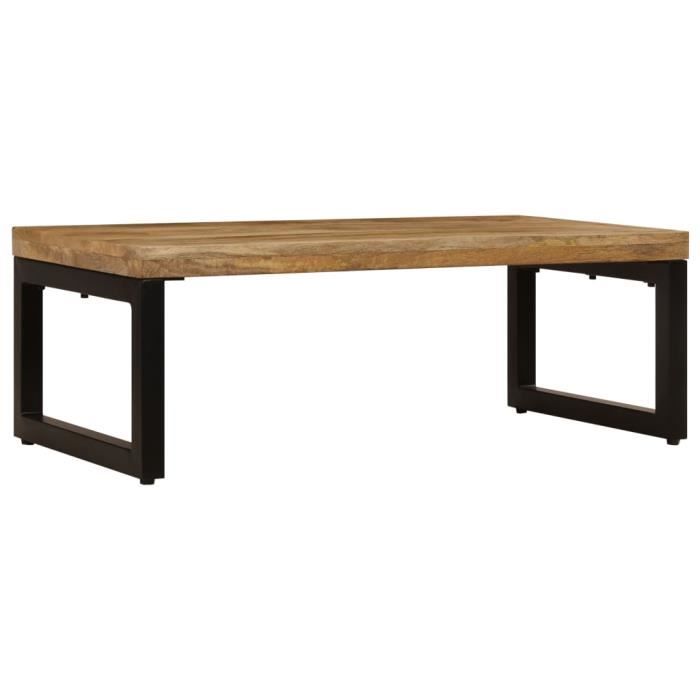 VidaXL Table basse 100x50x35 cm Bois de manguier solide et acier