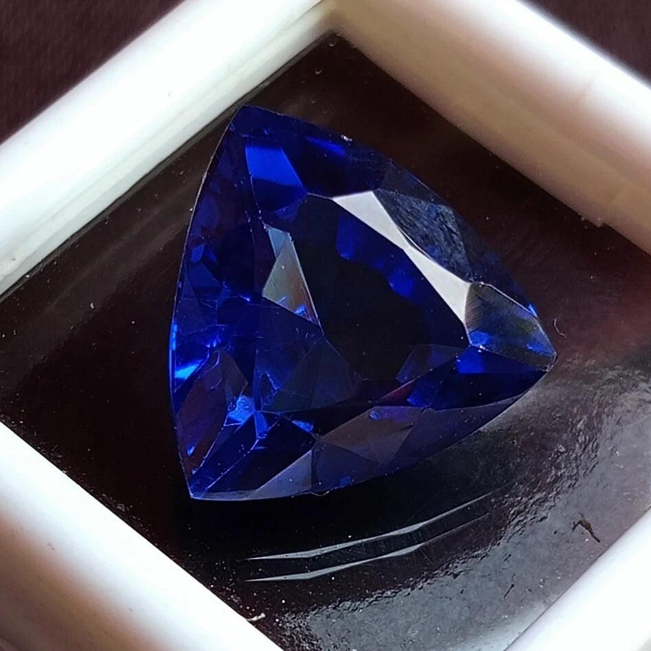 Beautiful Blue Sapphire Natural Trillion Cut 10-11 Ct Certified Loose Gemstone