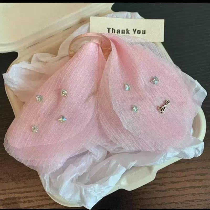

Mesh Tulle Butterfly Grab Clip Elegant Hair Decorate Headband Hair Claw Clip Hair Accessories Gift Headdress розовый