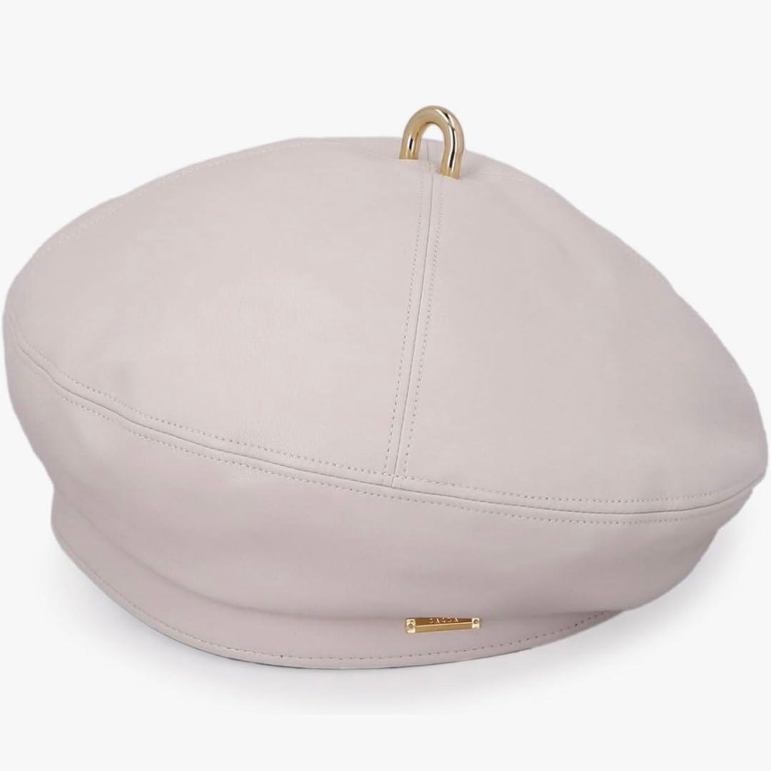 Used CAALA Leather Beret Casilla Synthetic Leather 100% Cotton