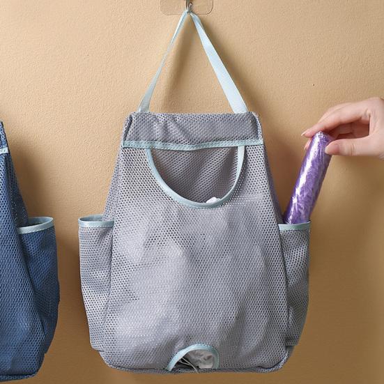 Wisząca torba do przechowywania Oddychająca Wielokrotnego użytku Bez wiercenia Wytrzymała Wygodna Oszczędność miejsca Poliester Wiszący na ścianie Organizer na worki na śmieci Artykuły kuchenne