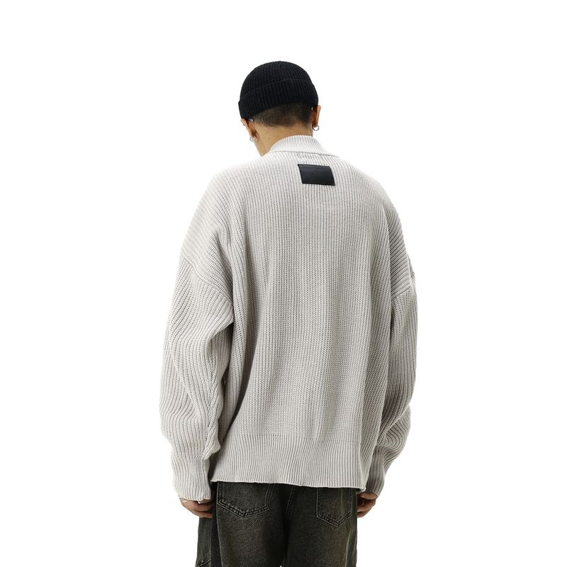 American Retro Fancy Maychao Niche Style Knitwear Half Turtleneck Outwear Men's Handsome Sweater Couple