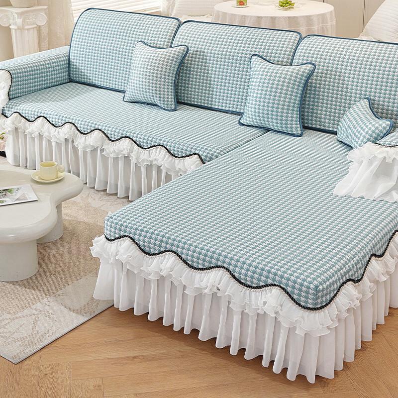 Hampton Skirted Full Cover Sofa Slipcover