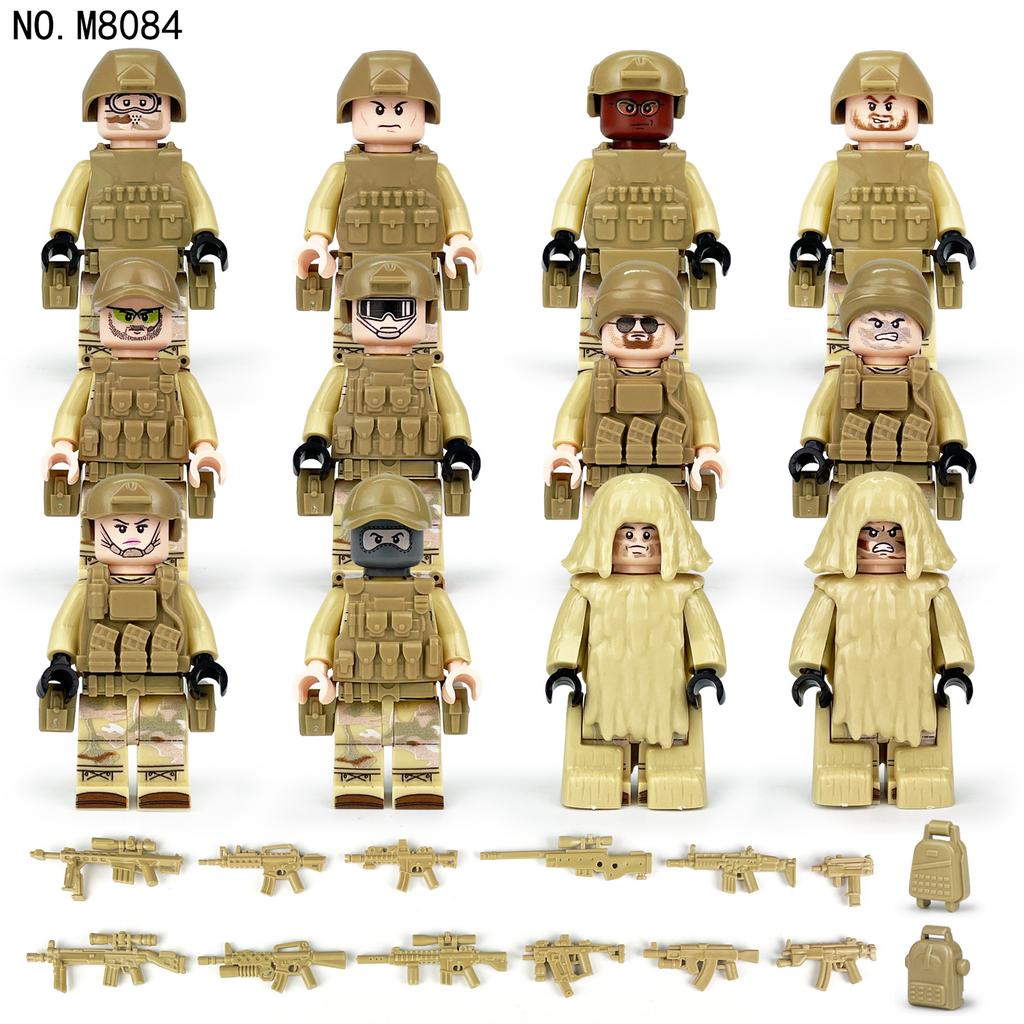 Soldato del deserto mimetica squadra speciale minifigure accessori piccole particelle giocattoli per bambini