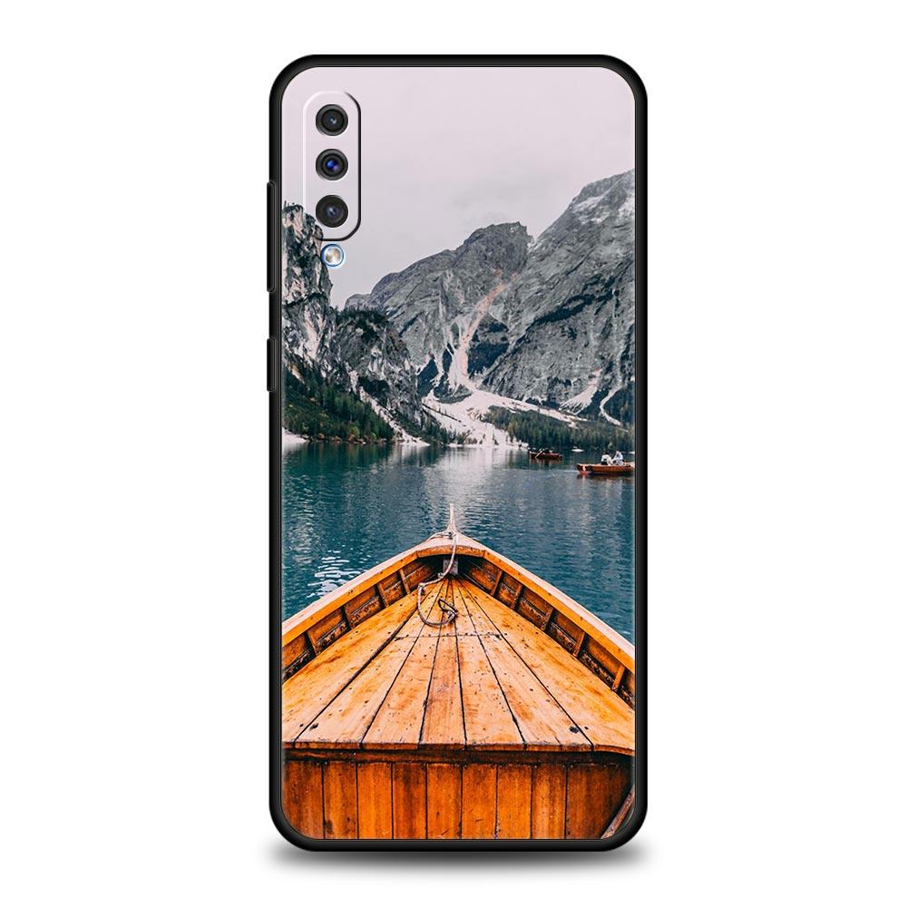 Waterfall Nature Trees Ship Case for Samsung Galaxy A52 5G A12 A70 A50 A40 A20s A30 A10s A20e A10 A22 A72 A32 A02 A42 A04S Cover