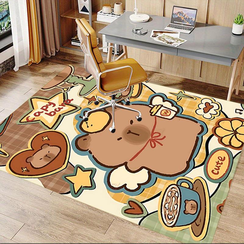 1PC Capybara Cute Extra Large Non-Slip Floor carpet, Office, family, bedroom, Studio - Large Area Rug Indoor Rugs, Vibrant Colors-A310