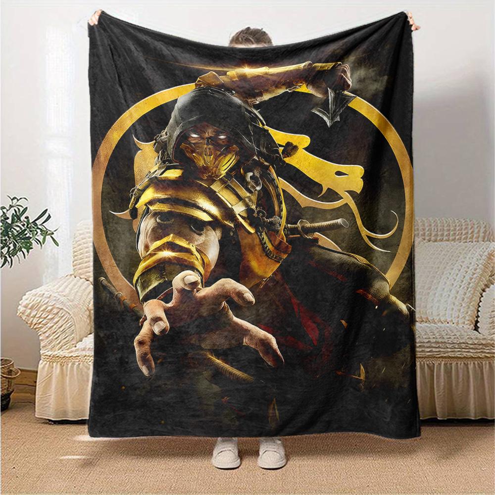 1pc Mortal Kombat4 Blanket, Gift, for Men and Women, Soft Blanket, Good for Sofa Bed Couch Travel, Lightweight Flannel Blanket