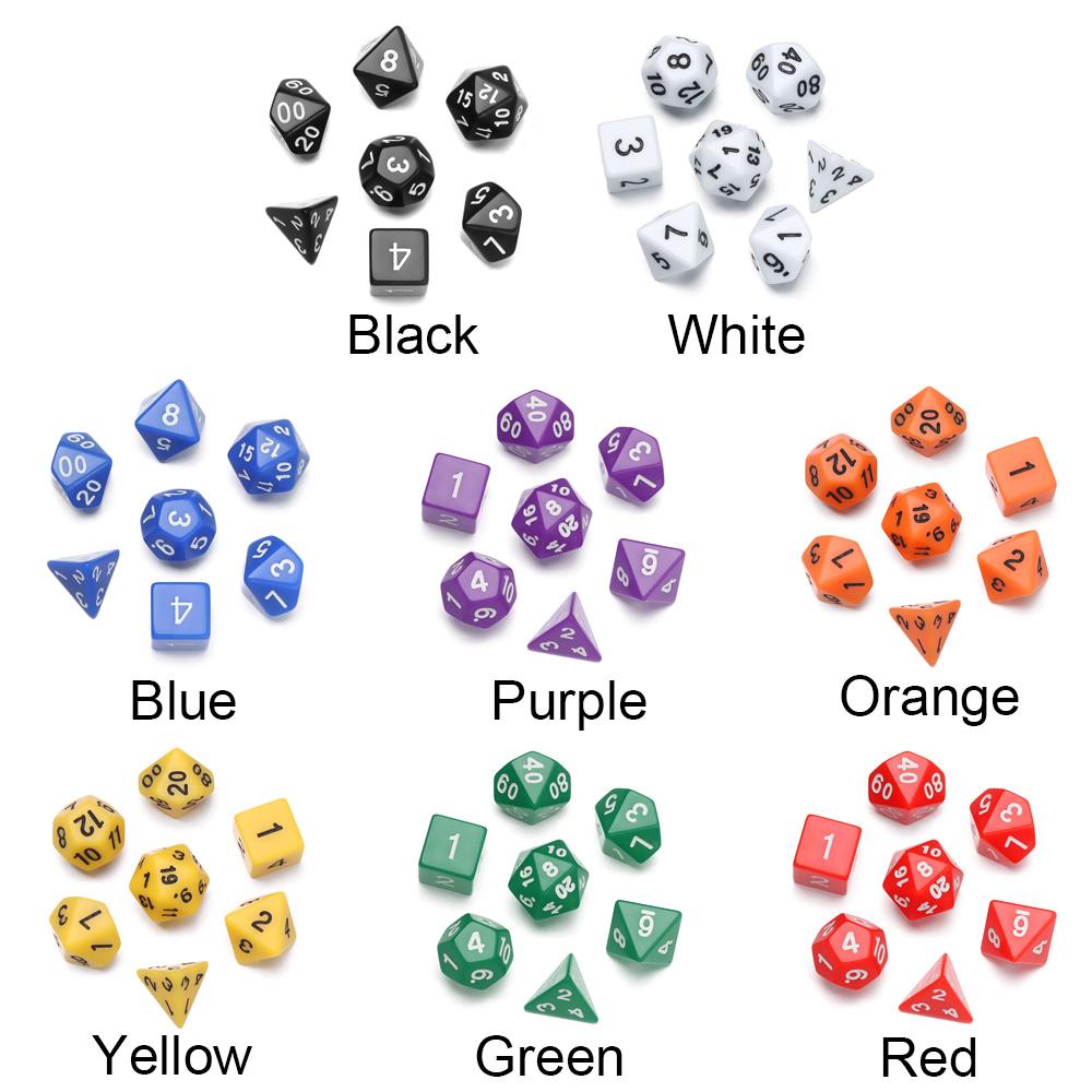 7Pcs/Set Polyhedral Dice Set Game Dice For Trpg Dnd Accessories Polyhedral Dice For Board Card Game Math Games
