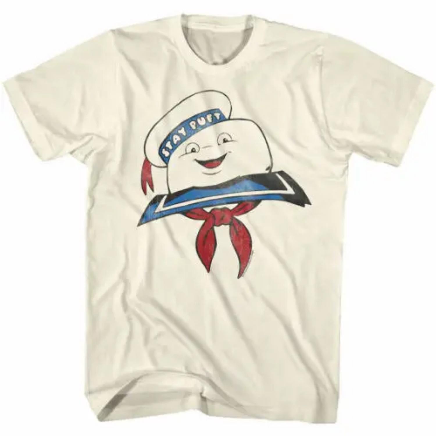 OFFICIAL Ghostbusters Men s T Shirt Stay Puft Marshmellow Man Head S чёрный