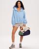 Women's Fleece Jackets Fashion 1/2 Zipper  Long Sleeves Hooded Pullover Sweatshirt With Pockets