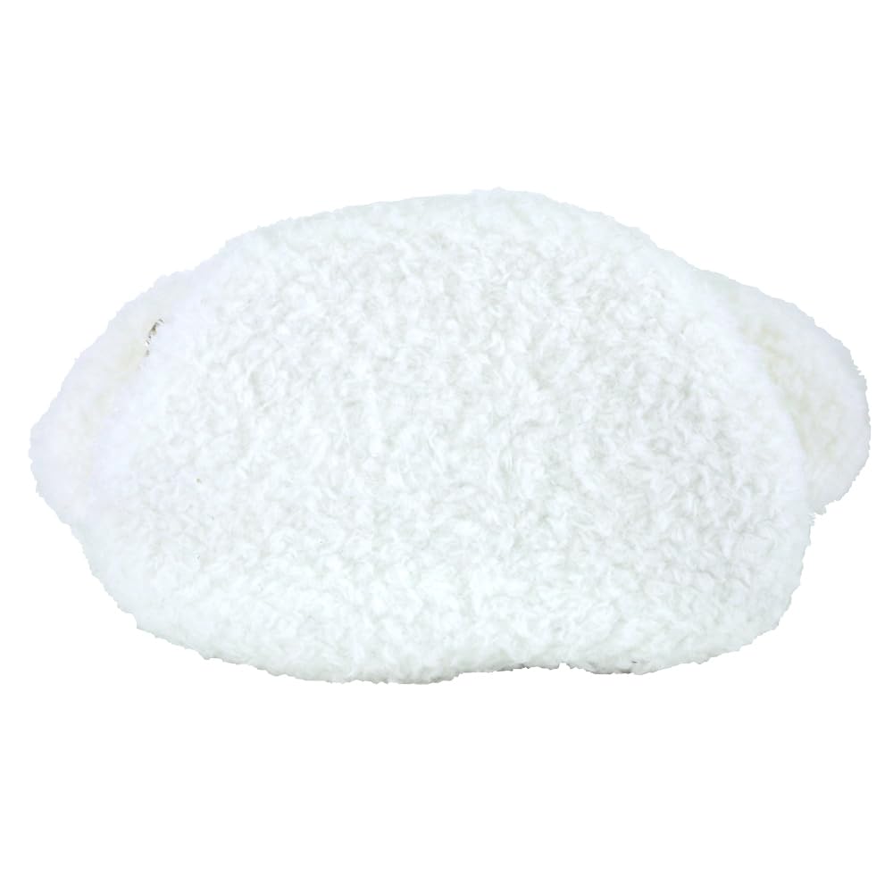 SunLemon Fuwafuwataton Pouch, Dog Design, White, 18 x 5 x 10 cm, for storing small items and accessories, with gusset and zipper closure, P-9452