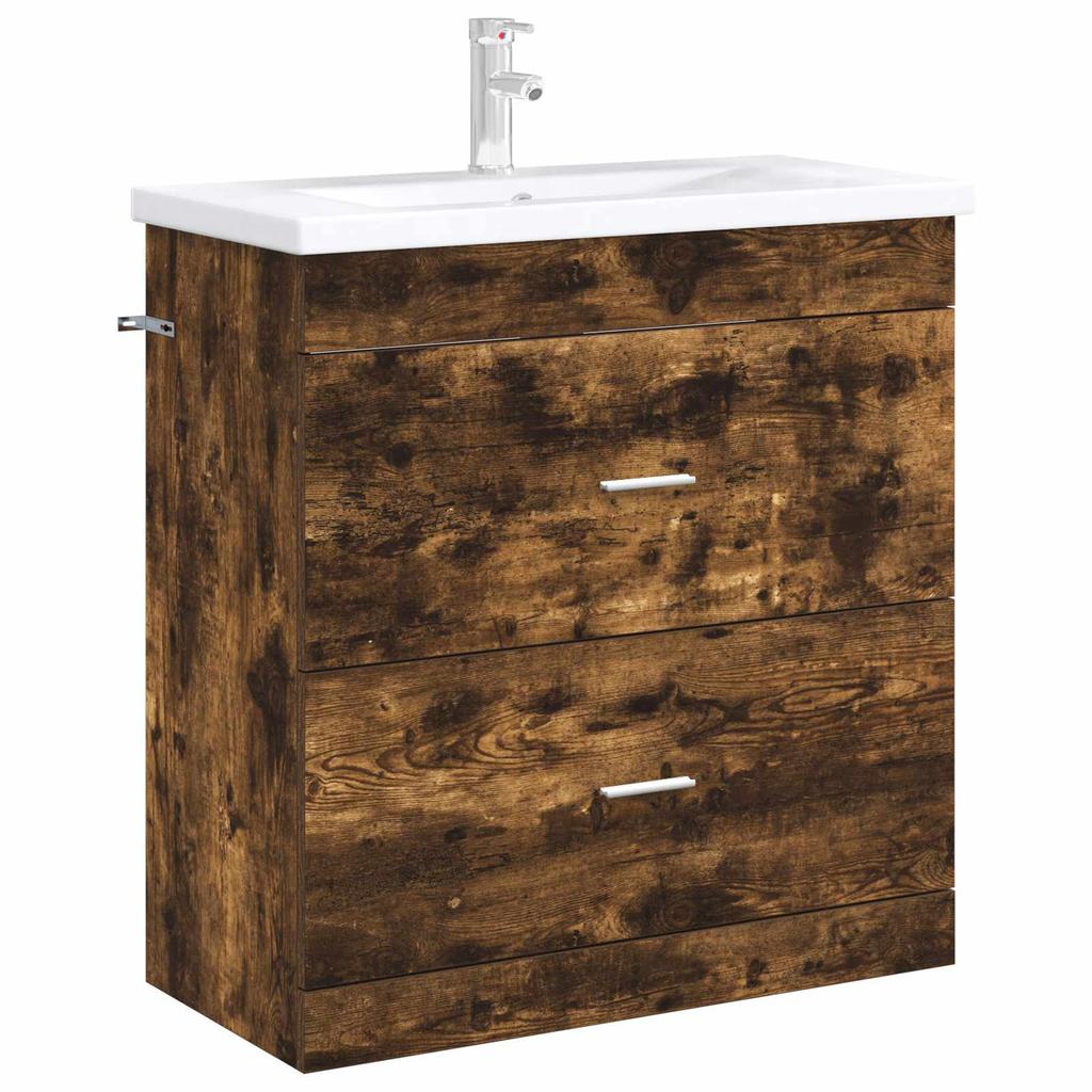 Bathroom Vanity Unit Smoked Oak 78.5 x 37.5 x 81 cm