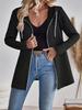 EU & US Style Women's Wave Patchwork Hoodie - Casual Loose Fit, Solid Color, Spring/Autumn.