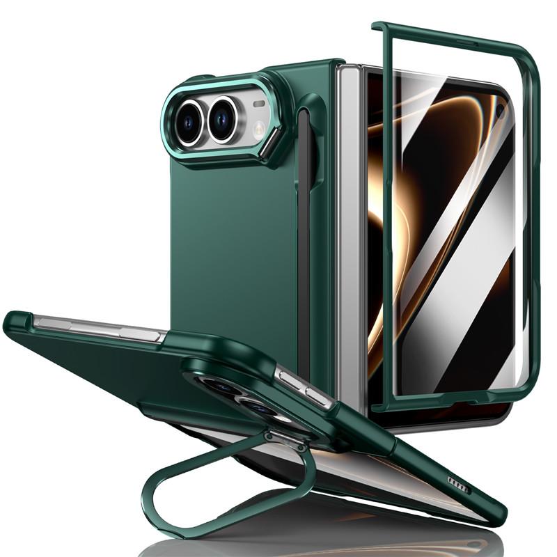 For iphone Duo 5G Case S Pen With Screen Glass Hinge Protection Cover For iphoneDuo Metal Lens Bracket Stand Holder Cover