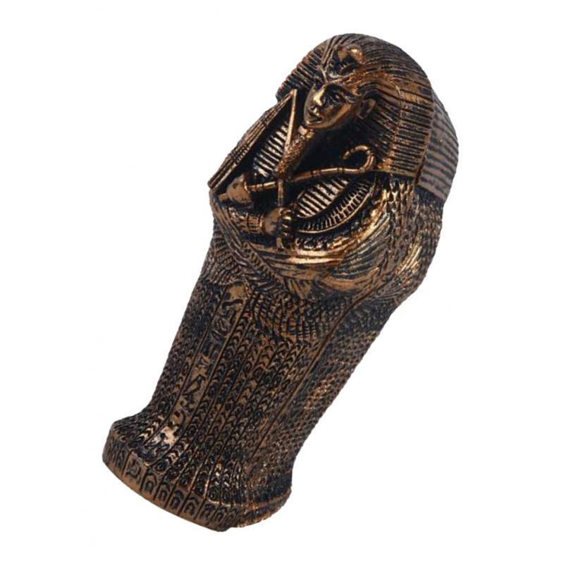 Mummia Egizia Artigianato da Collezione Bara con Statuetta Ornamento Storico in Resina Bara con Mummia